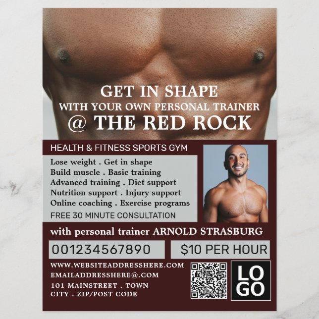 Torso, Personal Trainer, Gym Advertising Flyer (Vorne)