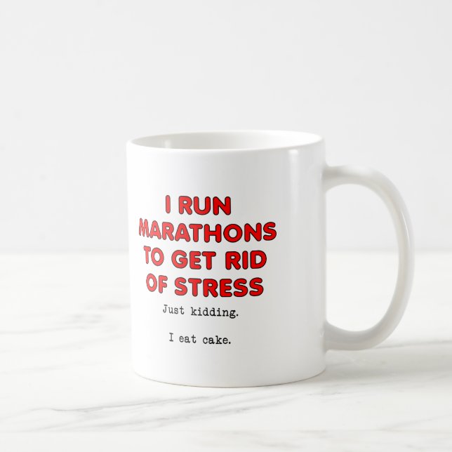 Torte gegen Stress Lustiger Becher Kaffeetasse (Rechts)
