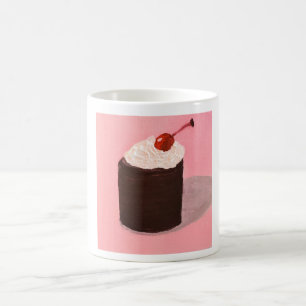 Torte mit Kirsche obendrauf Kaffeetasse