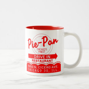 Torte-Pan Autokino-Restaurant, Chicago, Illinois Zweifarbige Tasse