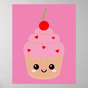 Torten-Cupcake-Druck, süße Raumdekoration, hübsch Poster