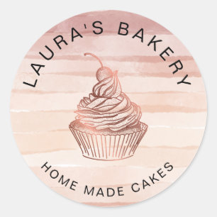Torten & Süßigkeiten Cupcake Home Bäckerei Rustika Runder Aufkleber