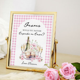 Torten und Champagner Brautparty-Geschenktisch Poster