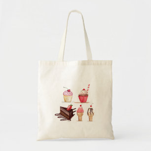 Torten Wasserfarbe Bäckerei Süßigkeiten Cupcakes G Tragetasche