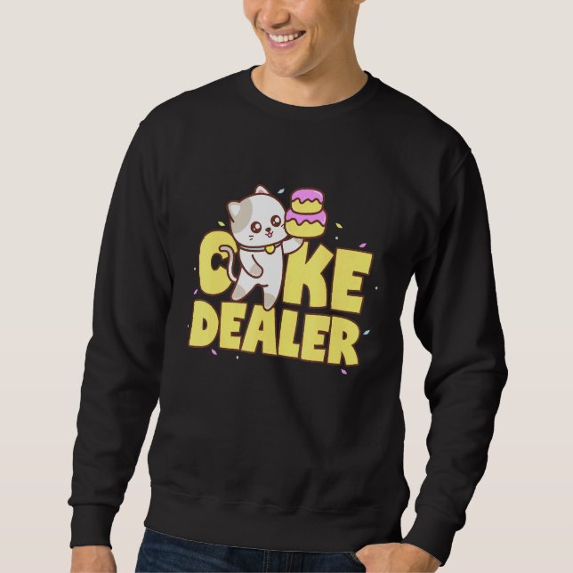 Tortenhändler Süßzahn mit Torte Sweatshirt (Vorderseite)