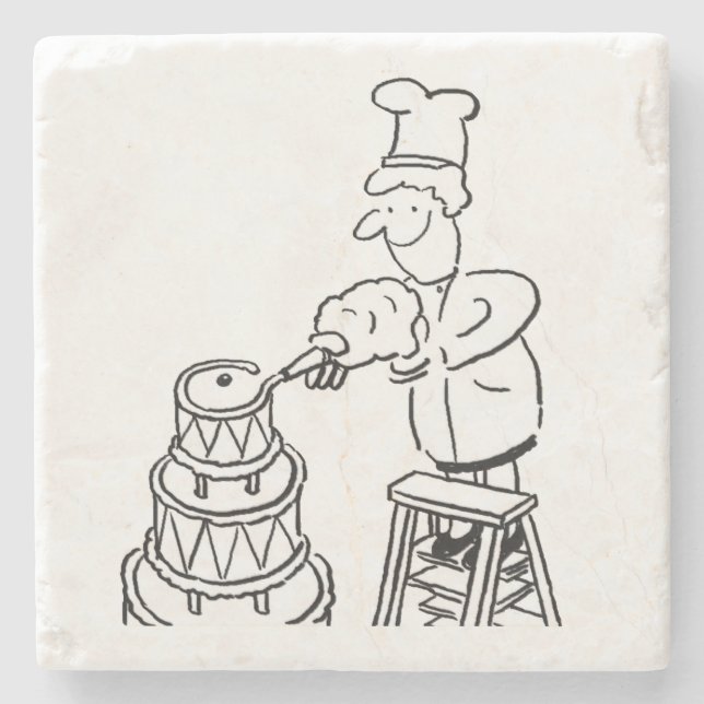 Tortenmacher dekorieren Riesenkuchen Steinuntersetzer (Vorderseite)