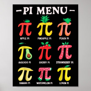Tortenmenü Lustiger Pi-Tag Pi 3.14 Mathelehrer Pi- Poster