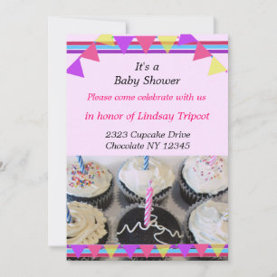 Tortenstücke Baby Shower Einladung