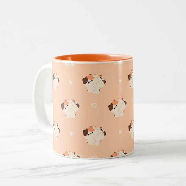 Tortie Cat Couple Tasse (Vorderseite Links)