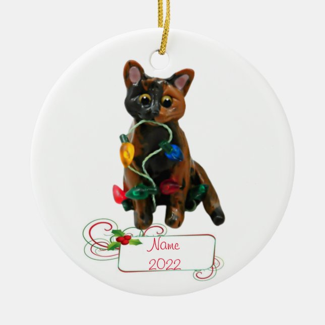 Tortie Cat Tortoiseshell Ornament (Vorne)