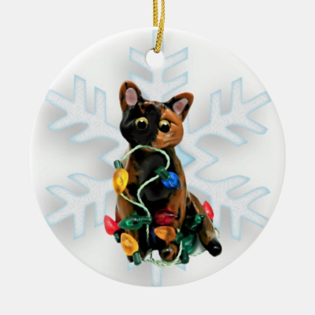Tortie Cat Tortoiseshell Ornament (Vorne)
