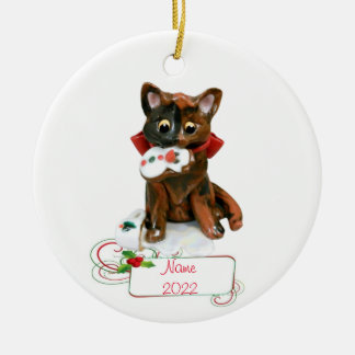 Tortie Cat Tortoiseshell Ornement