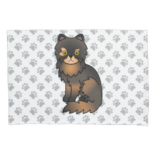 Tortie Point Persian Niedlich Cartoon Cat & Paws Kissenbezug