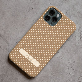 Tortilla Brown und beige Polka-Punkte Case-Mate iPhone Hülle