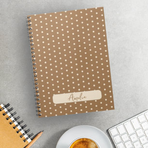 Tortilla Brown und beige Polka-Punkte Notizblock