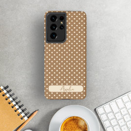 Tortilla Brown und beige Polka-Punkte Samsung Galaxy Hülle