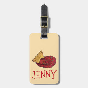 Tortilla Chips und Tomato Salsa Snack Food Feinsch Gepäckanhänger