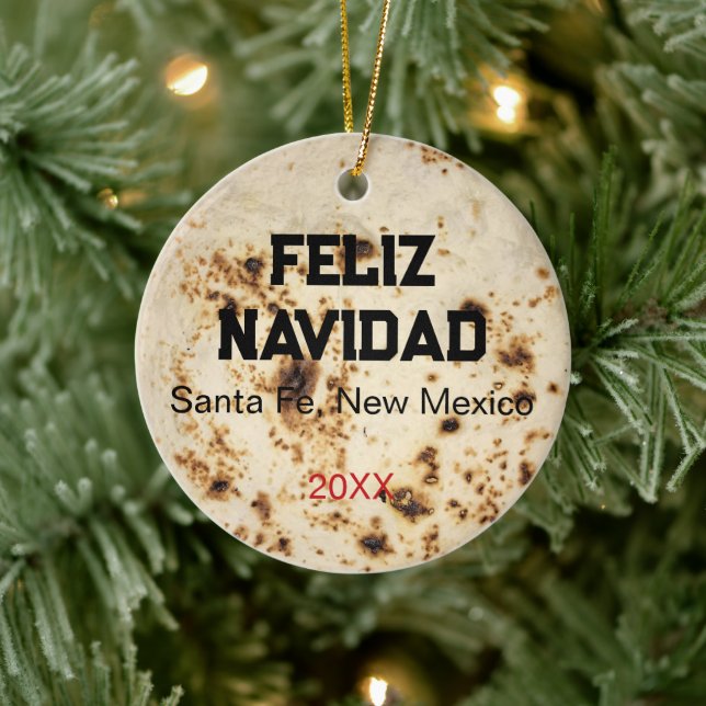 Tortilla Personalize Photo Christmas  Keramik Ornament (Baum)