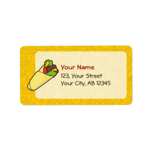 Tortilla Sandwich Wrap Adressaufkleber