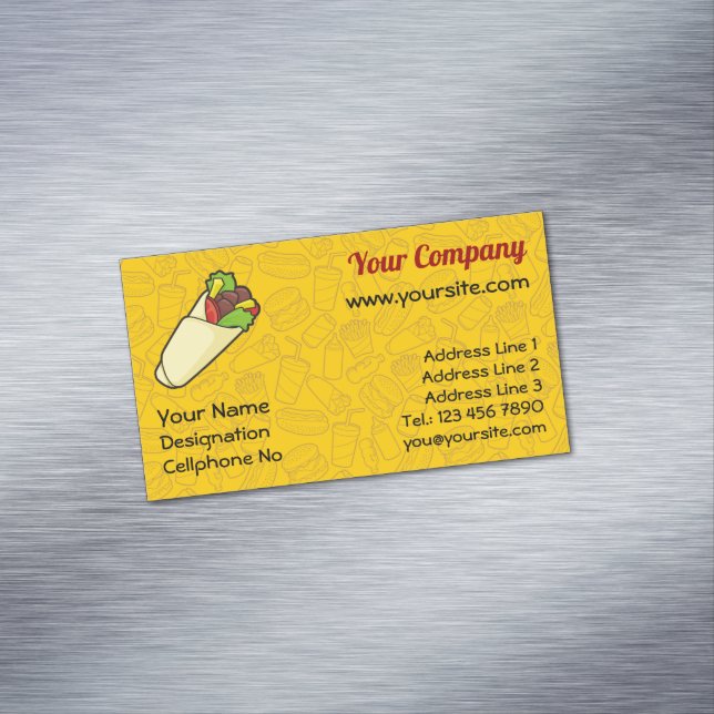 Tortilla Sandwich Wrap Business Card Magnet (Beispiel)