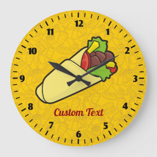 Tortilla-Sandwich-Wrap-Clock Große Wanduhr