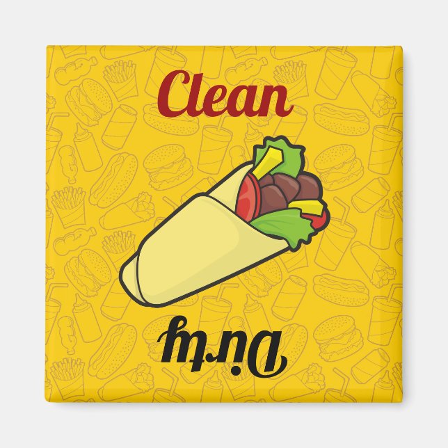 Tortilla Sandwich Wrap Geschirrspüler Magnet (Vorne)