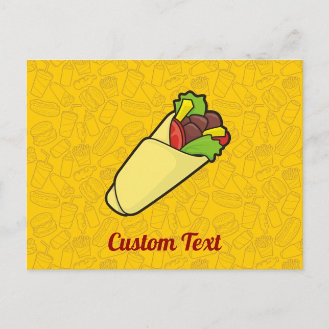 Tortilla Sandwich Wrap Postcard Postkarte (Vorderseite)