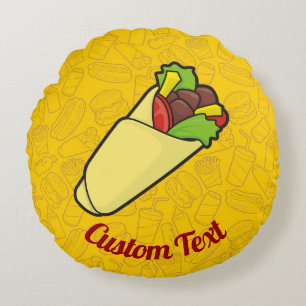 Tortilla Sandwich Wrap Rundkissen Rundes Kissen