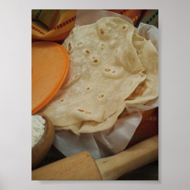 Tortillas-Plakat für frische hausgemachte Mehl Poster (Vorne)