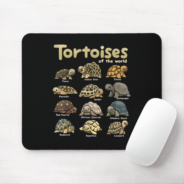 Tortoise Animals of the World Niedlich Reptile Tur Mousepad (Mit Mouse)