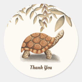 Tortoise Birthday Vielen Dank Runder Aufkleber