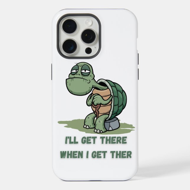 Tortoise cartoon tshirt iPhone 15 pro max hülle (Rückseite)