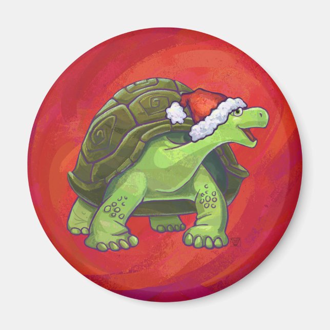 Tortoise Christmas Magnet (Vorne)
