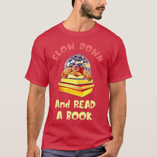 Tortoise langsamer LESEN Sie ein BUCH Reptil Schil T-Shirt