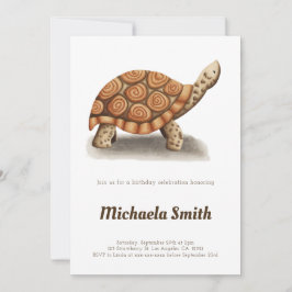 Tortoise Minimalist Personalized Birthday Einladung