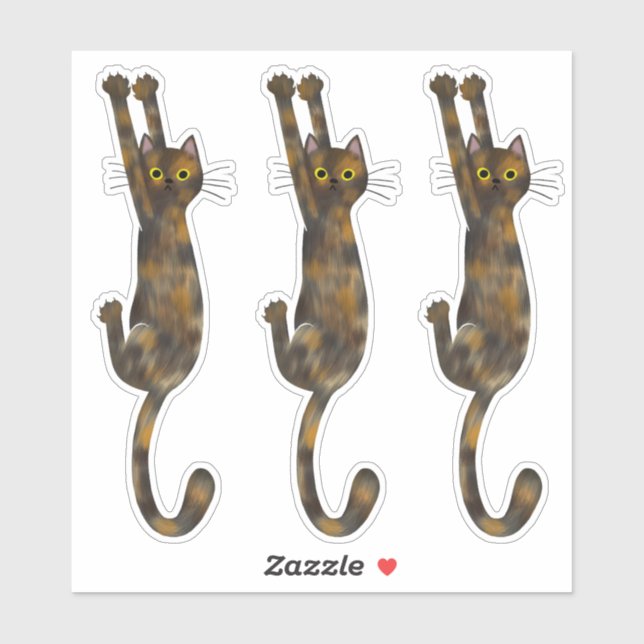 Tortoise Muschel Cat | Funny Tortie Cat Aufkleber (Blatt)