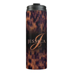 Tortoise-Muschel Muster für die gedruckte Monogram Thermosbecher