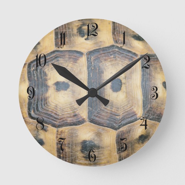 Tortoise Muschel Muster Runde Wanduhr (Vorderseite)