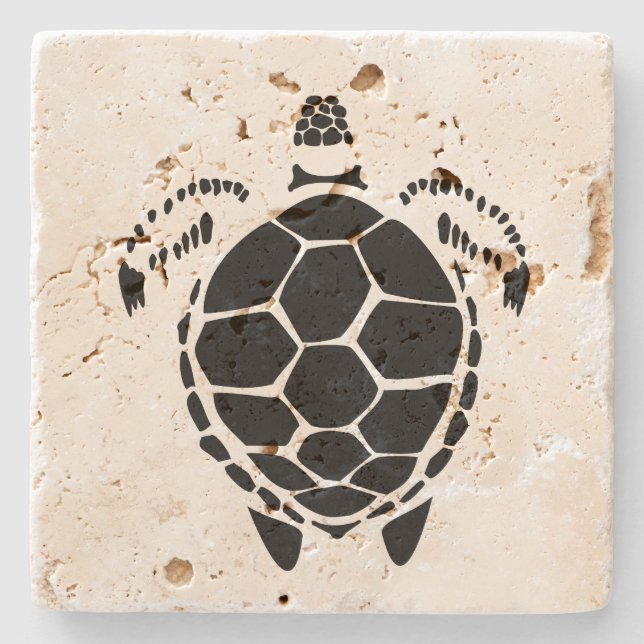 Tortoise Muschel Steinuntersetzer (Vorderseite)