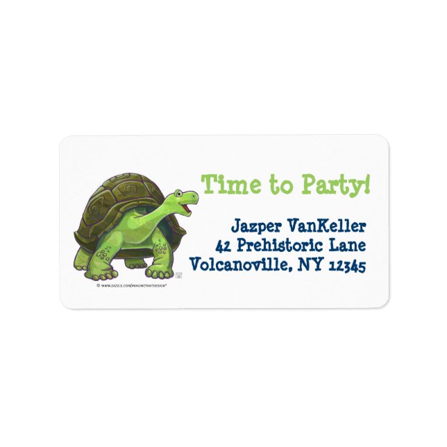 Tortoise Party Center Adressaufkleber (Vorne)