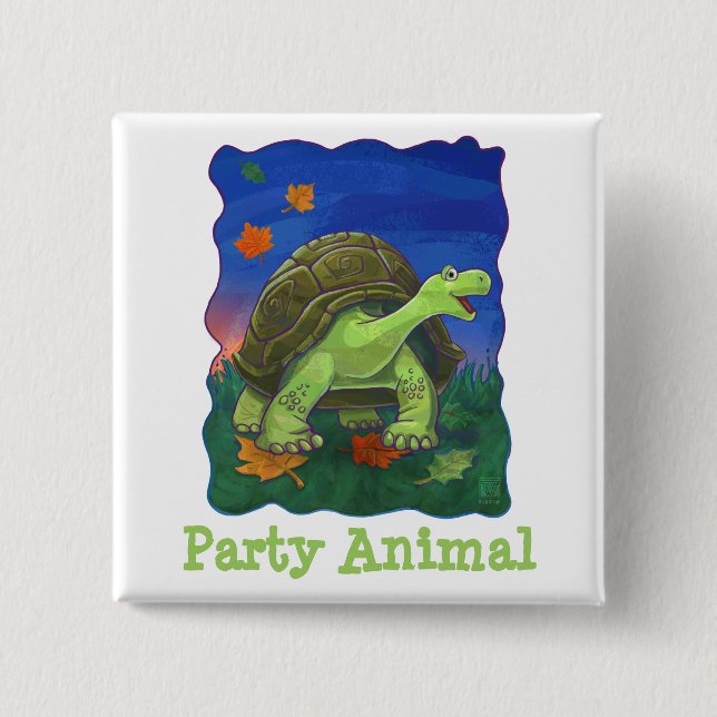 Tortoise Party Center Button (Vorderseite)