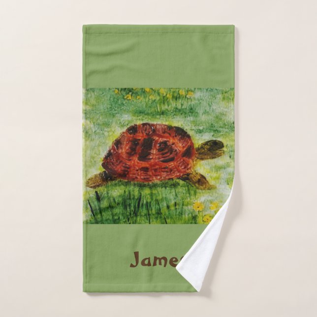 Tortoise pour animal de compagnie personnalisée (Serviette à main)