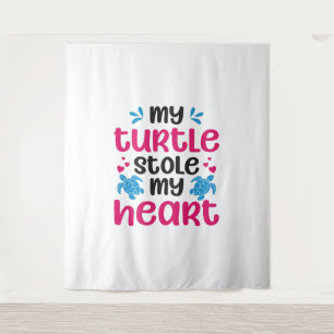 Tortoise Sea Valentinstag Wandteppich