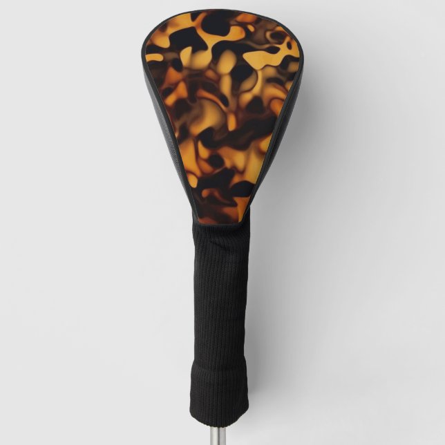 Tortoise Shell Turtle Shell Pattern Amber Brown Golf Headcover (Vorderseite)