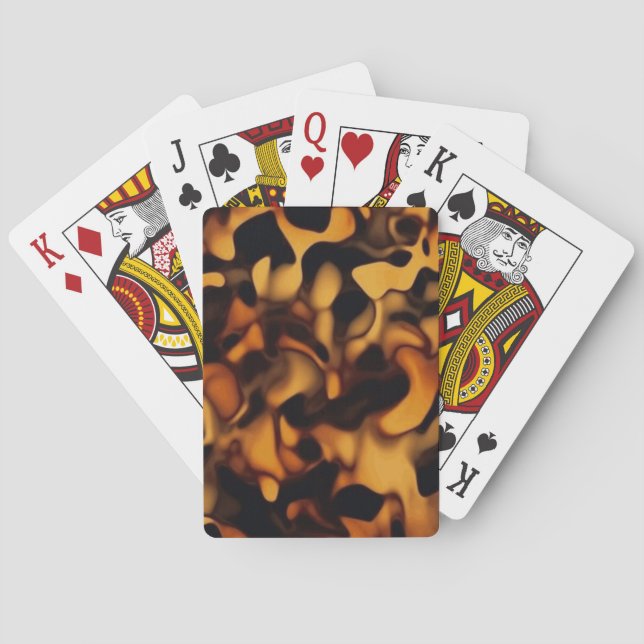 Tortoise Shell Turtle Shell Pattern Amber Brown Spielkarten (Rückseite)