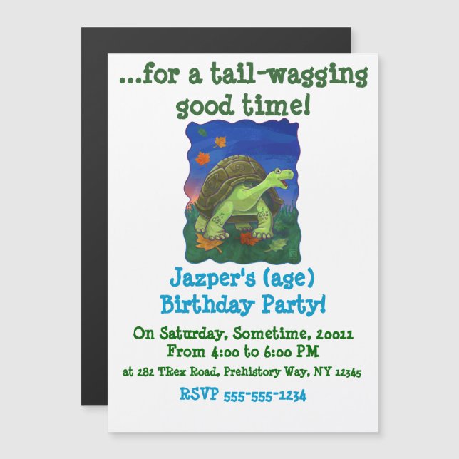 Tortoise Stationery Magneteinladung (Vorne/Hinten)