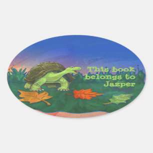 Tortoise Stationery Ovaler Aufkleber