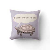 Tortoise / Turtle Funny Throw Kissen (Lila)