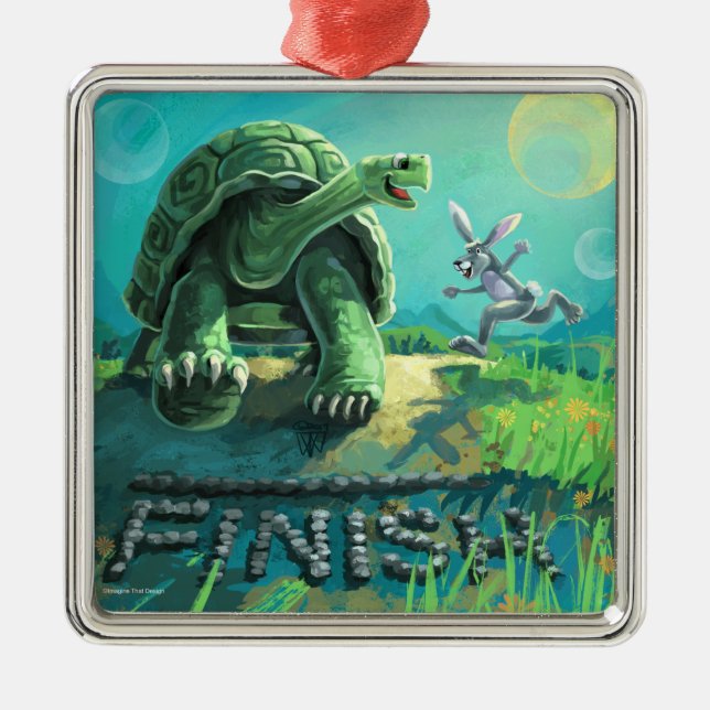 Tortoise und Hare Art Ornament Aus Metall (Vorne)