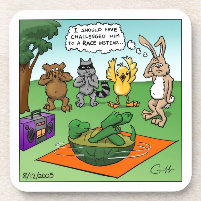 Tortoise und Hare Revisted Getränkeuntersetzer (Vorderseite)